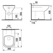 WC stojící Jika Deep vario odpad H8216150000001. technický nákres 