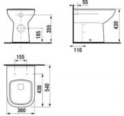 WC stojící Jika Deep vario odpad H8216150000001 (technický nákres)