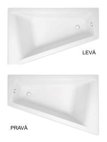 Asymetrická vana Laguna Idea Plus 160x100 cm akrylát