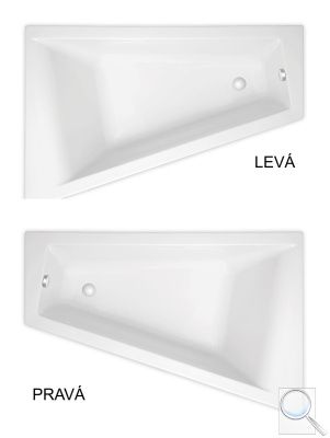 Asymetrická vana Laguna Idea Plus 160x100 cm akrylát. 