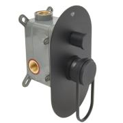 Vanová baterie SAT Fusion včetně podomítkového tělesa matná černá SATBSFU215KPCC. obr. 2&nbsp;