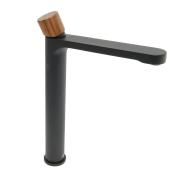 Vysoká umyvadlová baterie SAT Fusion bez výpusti páka tmavé dřevo SATBSFU285DTC. &nbsp;(2)