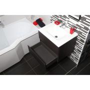 Koupelnová skříňka s umyvadlem bílá mat Naturel Verona 66x51,2x52,5 cm tmavé dřevo VERONA66BMTD (obr. 5)