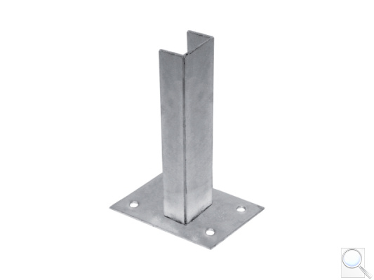 Platle k montáži sloupku na betonový základ pro sloupky PILODEL® profilu 60×40 mm, Zn. 