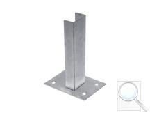 Platle k montáži sloupku na betonový základ pro sloupky PILODEL® profilu 60×40 mm, Zn
