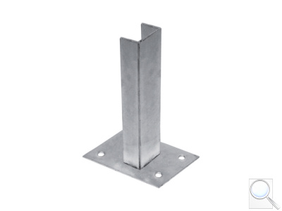 Platle k montáži sloupku na betonový základ pro sloupky PILODEL® profilu 60×40 mm, Zn. 