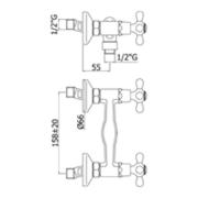 Sprchová baterie Paffoni Ricordi bez sprchového setu 150 mm měď IR168RM. obr. 2&nbsp;