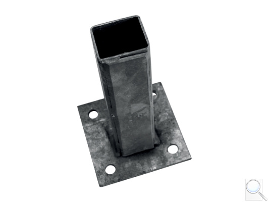 Platle k montáži sloupku na betonový základ pro sloupky profilu 50×50/70×70 mm, Zn. 