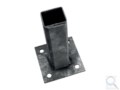 Platle k montáži sloupku na betonový základ pro sloupky profilu 50×50/70×70 mm, Zn. 