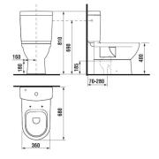 WC pouze nádrž Jika Mio H8277131002421. technický nákres 