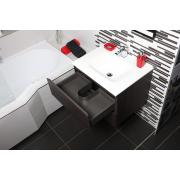 Koupelnová skříňka s umyvadlem bílá mat Naturel Verona 66x51,2x52,5 cm tmavé dřevo VERONA66BMTD (obr. 4)