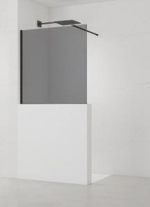 Sprchová zástěna SAT Walk-in 100x100 cm na sníženou příčku černá SATBWIS100KSPRC