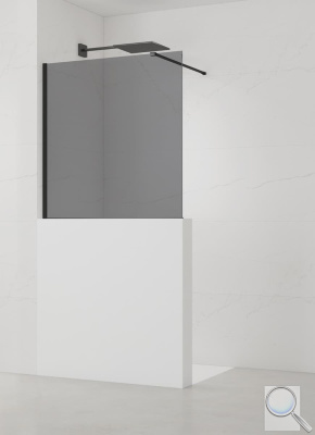 Sprchová zástěna SAT Walk-in 100x100 cm na sníženou příčku černá SATBWIS100KSPRC. obr. 1