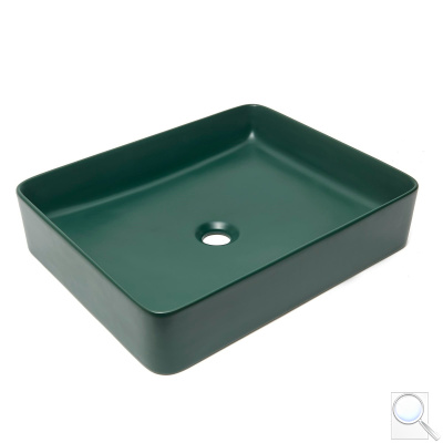 Umyvadlo na desku SAT Infinitio 50x40 cm tmavě zelená mat bez přepadu SATINF5040DGEM. obr. 1
