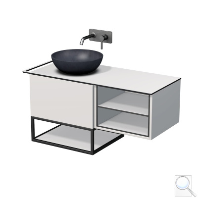 Koupelnová skříňka pod umyvadlo Naturel Oxo 110x58x50 cm bílá mat OXO110L601ZKDLBM. obr. 1