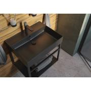 Umyvadlo SAT Infinitio 60,5x46,5 cm černá mat otvor pro baterii uprostřed SATINF6046BKM. obr. 3 