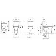 WC kombi, pouze mísa Laufen Pro vario odpad H8249550000001. Technický nákres&nbsp;