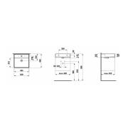 Umyvadlo Laufen Kartell By Laufen 50x46 cm otvor pro baterii uprostřed H8103320001041. technický nákres&nbsp;