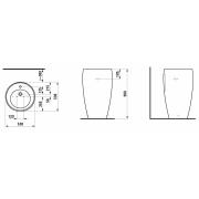 Volně stojící umyvadlo Laufen Ilbagnoalessi 53x53 cm bez otvoru pro baterii H8119724001091. technický nákres&nbsp;