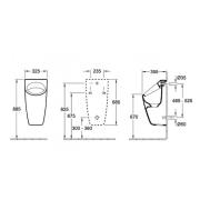 Pisoár závěsný Villeroy & Boch Architectura 55860001. technický nákres