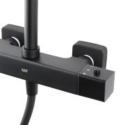 Sprchový systém SAT na stěnu s termostatickou baterií černá matná SATSSTZC. (8)