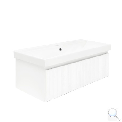 Koupelnová skříňka s umyvadlem SAT Evolution 98x30x44,8 cm bílá mat SATEVO100WMU1. obr. 1