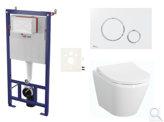 Závěsný WC set SAT do lehkých stěn / předstěnová montáž+ WC VitrA Integra SIKOSSINTRESU70K. obr. 1