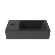 Umývátko SAT Brevis 40,5x20,5 cm černé otvor pro baterii vlevo SATBRE4020SLBKM. obr. 3 
