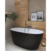 Volně stojící vana SAT Aula 160x78,7 cm litý mramor levá i pravá černo/bílá SATAULA1600C. &nbsp;(5)