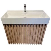 Koupelnová skříňka s umyvadlem SAT Delano 80x56x46 cm dub mat DELANO80ZDSAT. obr. 3 