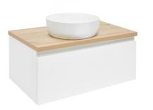Koupelnová skříňka s krycí deskou SAT B-WAY 79x30x45 cm bílá lesk BWAY80WDOAK