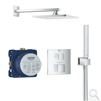 Sprchový systém Grohe Grohtherm Cube včetně podomítkového tělesa chrom 34741000. 