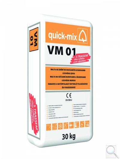 Spárovací a zdicí hmota VM 01 pro cihly s nasákavostí 0-7 %. 