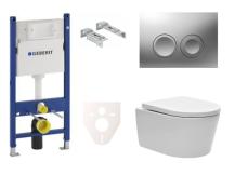 Závěsný WC set Geberit do lehkých stěn / předstěnová montáž+ WC SAT Brevis SIKOGES7W3S