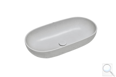 Umyvadlo na desku SAT Cemento 65x35 cm šedá bez přepadu CEM6535TS. obr. 1