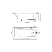 Obdélníková vana Laguna Idea Plus akrylát. Technický nákres