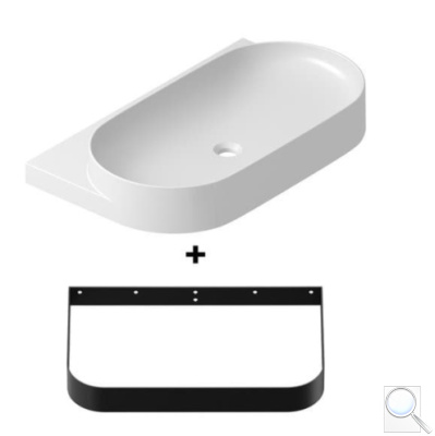 Umyvadlo Ravak Yard 60,5x50 cm s černou konzolí X000001683. obr. 1