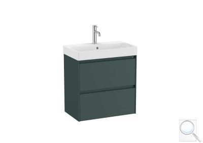Koupelnová skříňka s umyvadlem Roca ONA 60x64,5x36 cm zelená mat ONA60ZK2ZZM obr. 1