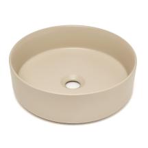 Umyvadlo na desku SAT Mood 36x36 cm béžová matná bez otvoru pro baterii, bez přepadu SATM3636KM