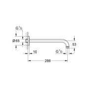 Sprchové rameno Grohe Rainshower chrom 28576000. technický nákres 