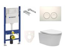 Závěsný WC set Geberit do lehkých stěn / předstěnová montáž+ WC SAT Brevis SIKOGES7W1S