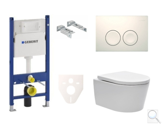 Závěsný WC set Geberit do lehkých stěn / předstěnová montáž+ WC SAT Brevis SIKOGES7W1S. obr. 1