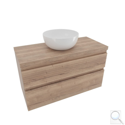 Koupelnová skříňka 2 zásuvková s krycí deskou Naturel Savona 98x53x44,8 cm dub Halifax mat SAVONA2100DHD. obr. 1