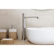 Vysoká umyvadlová baterie SAT Fusion bez výpusti páka bílé sklo SATBSFU285BS. obr. 7&nbsp;