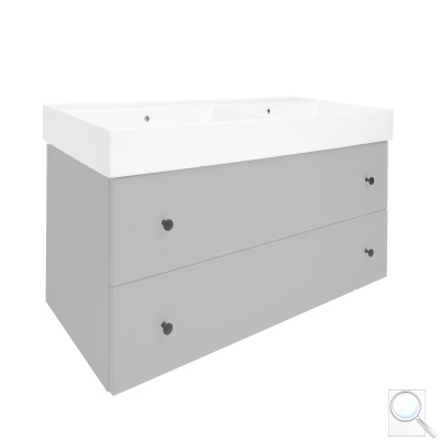 Koupelnová skříňka s dvojumyvadlem Naturel Forli 120x45x46 cm šedá mat FORLI120GMUSAT. obr. 1