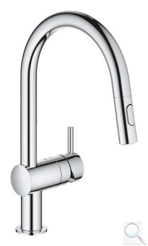 Dřezová baterie Grohe Minta s vytahovací sprškou, 2 proudy chrom 30348001 obr. 1