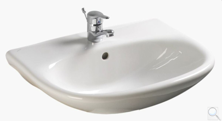 Umyvadlo Fayans Neo 55x44 cm otvor pro baterii uprostřed SIKOSJNE10391. obr. 1