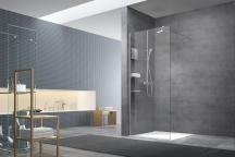 Sprchová zástěna Walk-In s profilem, zavětrováním a dopňky SAT Walk-in