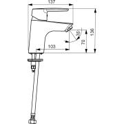 Umyvadlová baterie Hansa HA224 bez výpusti chrom SIKOBHE271. Technický nákres&nbsp;