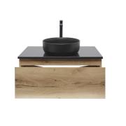 Koupelnová skříňka s keramickým umyvadlem a technickým kamenem SAT B-Way 79x30x45 cm dub BWAY80OAKTKUB. obr. 3&nbsp;